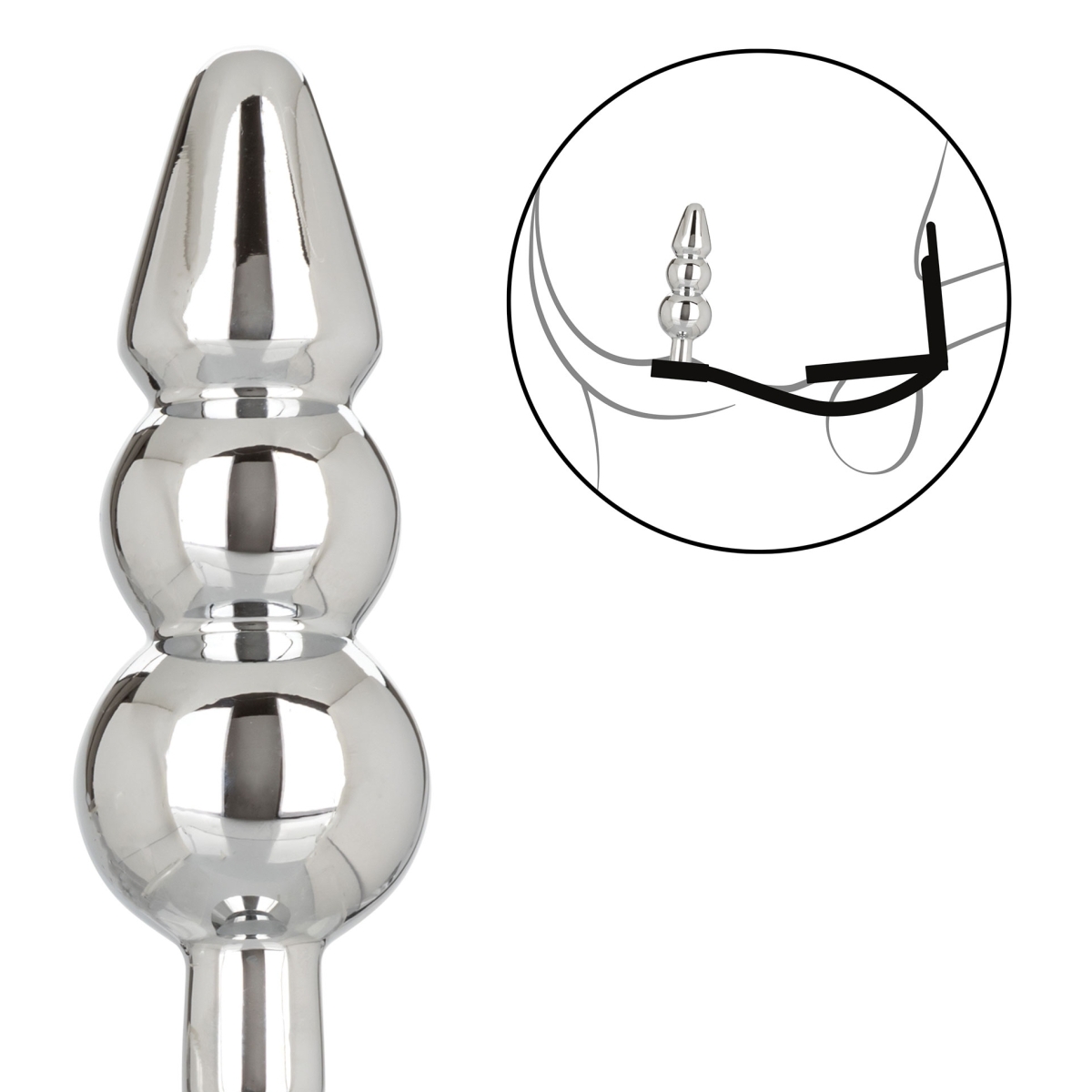 ballstretcher et plug bijou en metal beaded star fucker 8 x 27cm 3