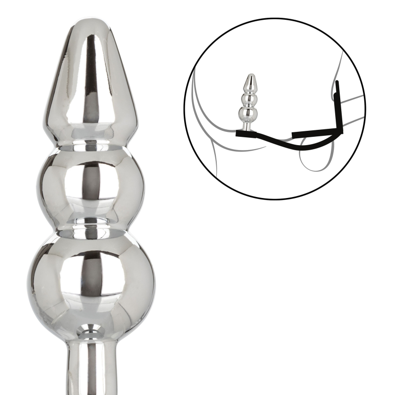 ballstretcher et plug bijou en metal beaded star fucker 8 x 27cm 3