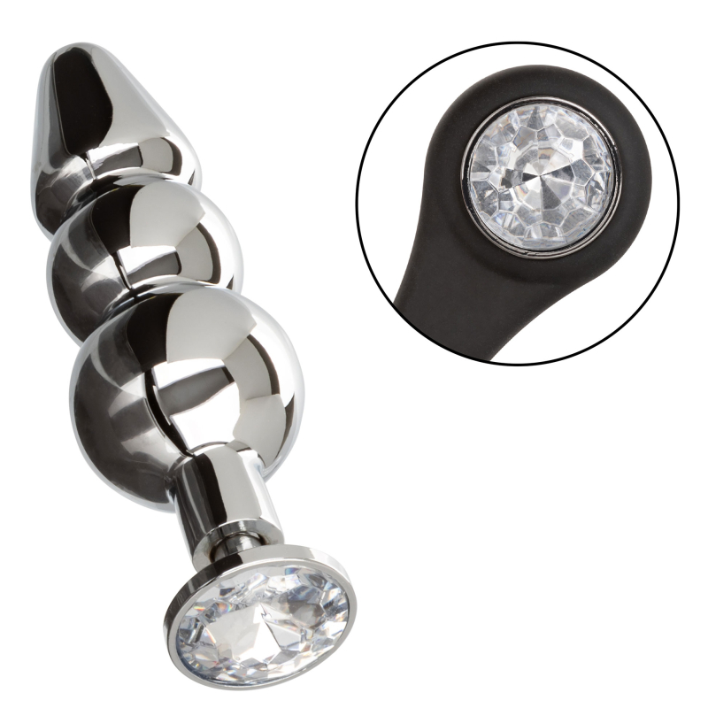 ballstretcher et plug bijou en metal beaded star fucker 8 x 27cm 6