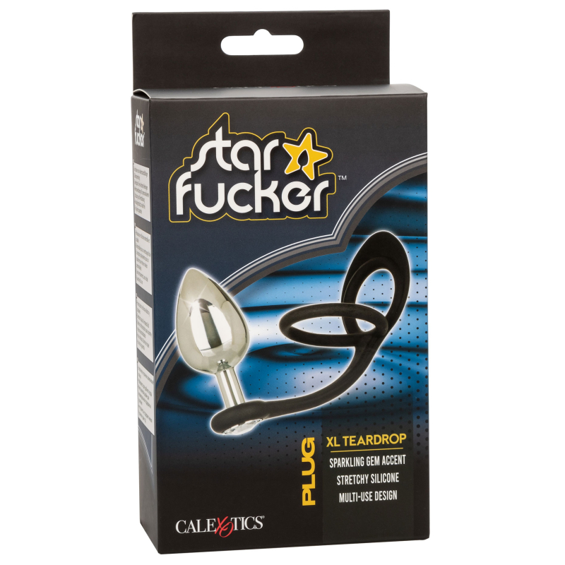 ballstretcher et plug bijou en metal xl teardrop star fucker 8 x 4cm 1