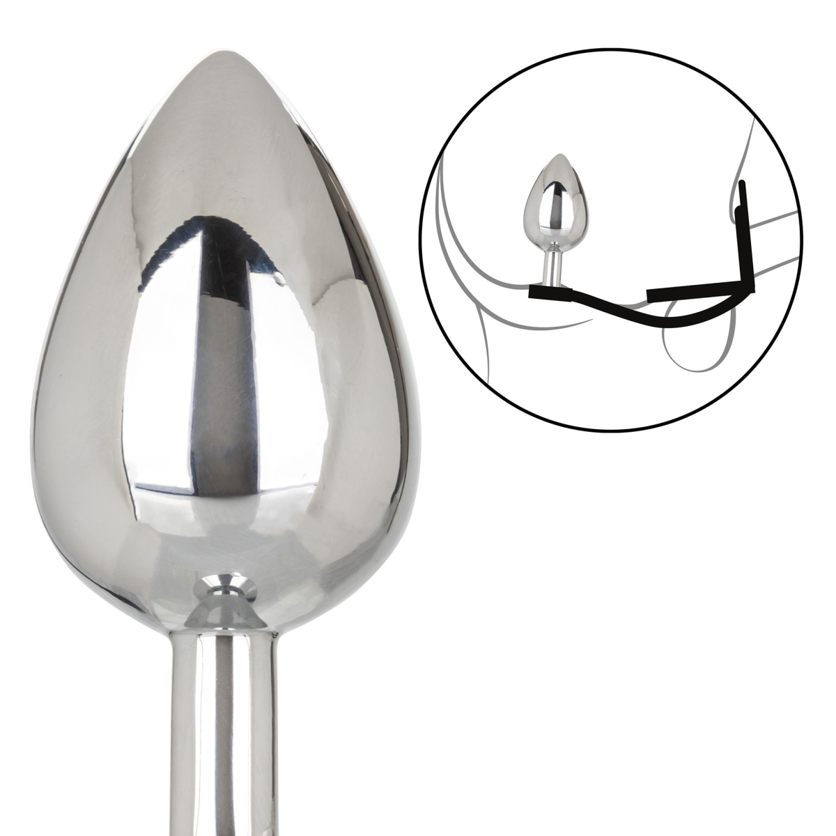 ballstretcher et plug bijou en metal xl teardrop star fucker 8 x 4cm 3