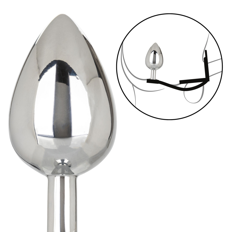 ballstretcher et plug bijou en metal xl teardrop star fucker 8 x 4cm 3