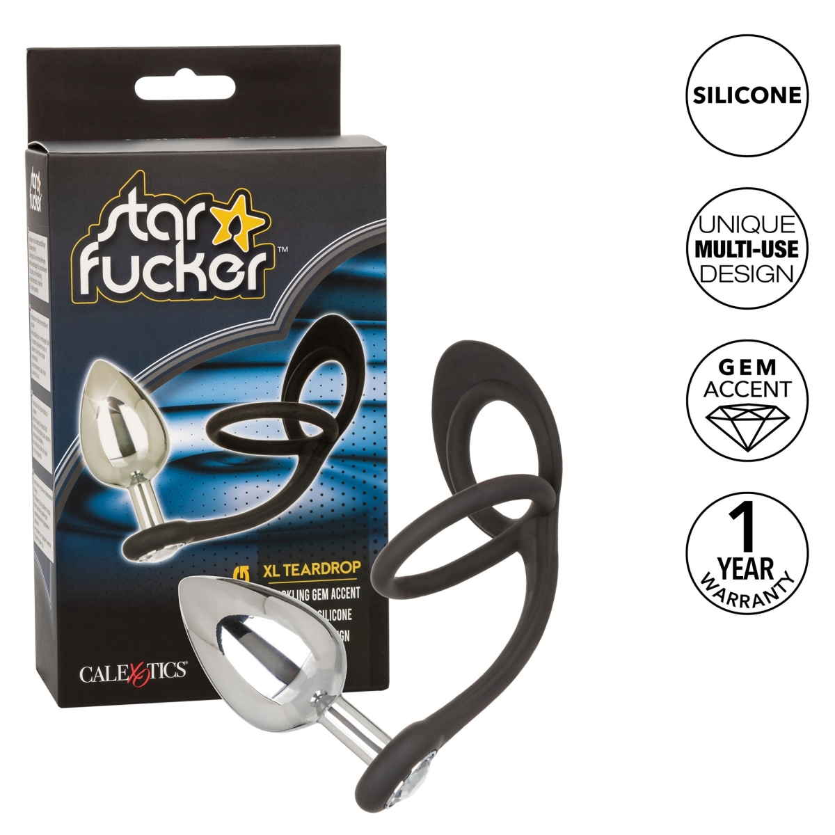 ballstretcher et plug bijou en metal xl teardrop star fucker 8 x 4cm 5