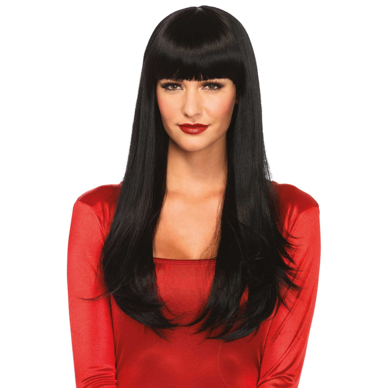 bangin long straight wig black