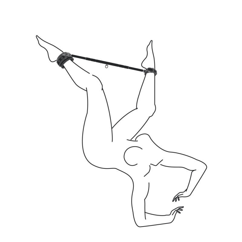 barre ajustable en metal avec menottes 5