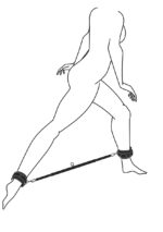 barre ajustable en metal avec menottes 6