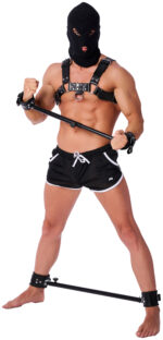 barre en metal reglable avec menottes en cuir 65 a 120cm 1 scaled