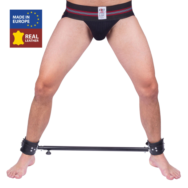 barre en metal reglable avec menottes en cuir 65 a 120cm 6