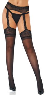 bas avec effet porte jarretelles satin touch noirs scaled
