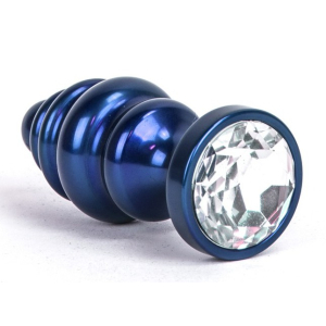 bijou anal alloy 65 x 3 cm bleu