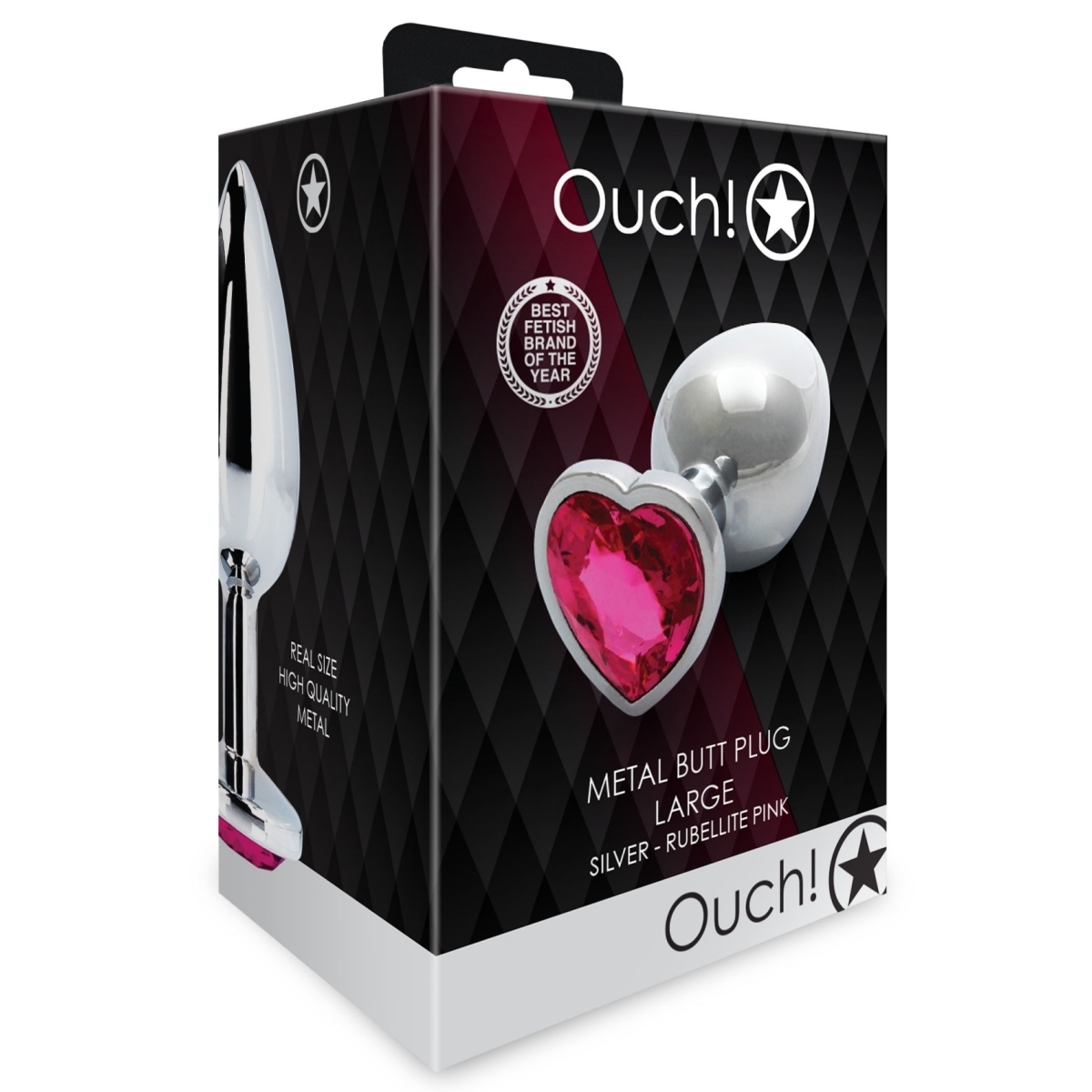 bijou anal heart gem l 8 x 4cm argente rose 1