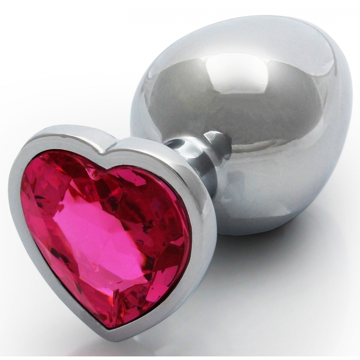 bijou anal heart gem l 8 x 4cm argente rose