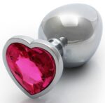 bijou anal heart gem l 8 x 4cm argente rose