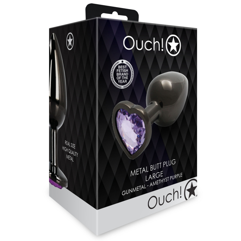 bijou anal heart gem l 8 x 4cm noir violet 1