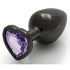 bijou anal heart gem l 8 x 4cm noir violet