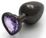 bijou anal heart gem l 8 x 4cm noir violet