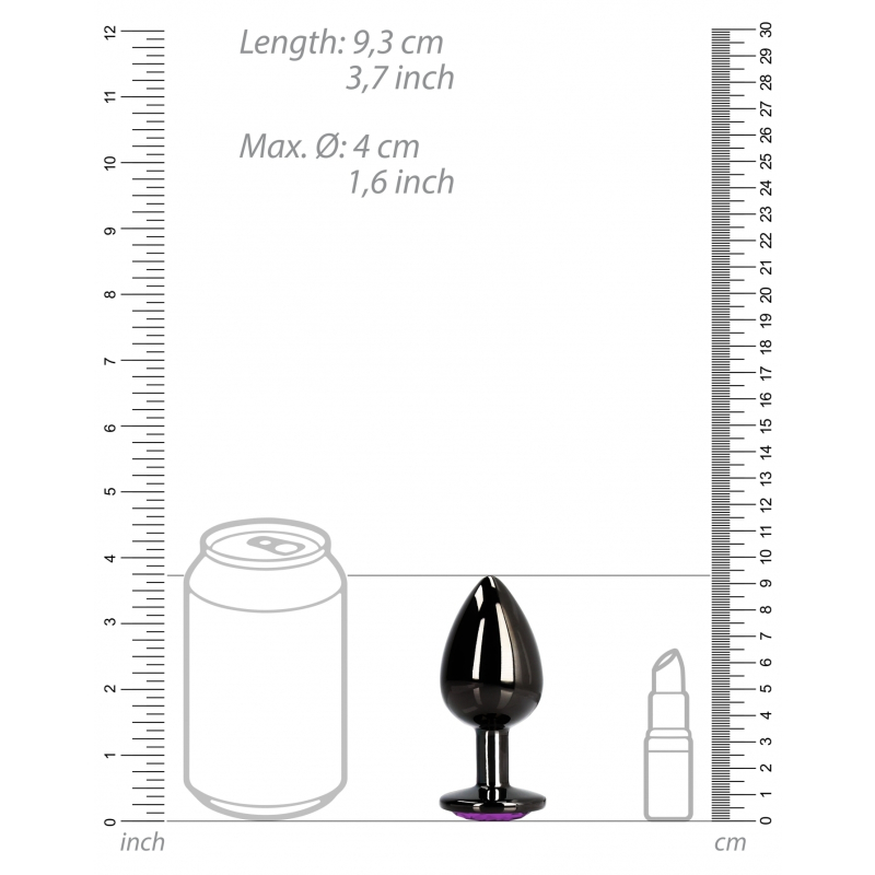 bijou anal heart gem l 8 x 4cm noir violet 3