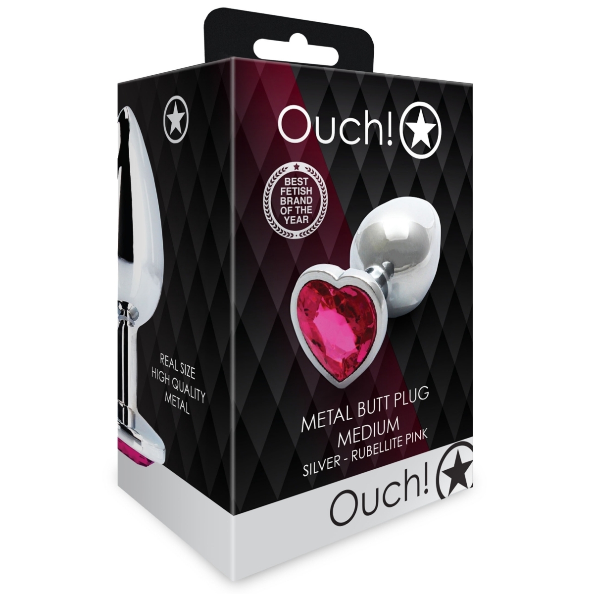 bijou anal heart gem m 7 x 33cm argente rose 1