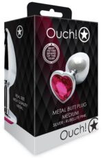 bijou anal heart gem m 7 x 33cm argente rose 1