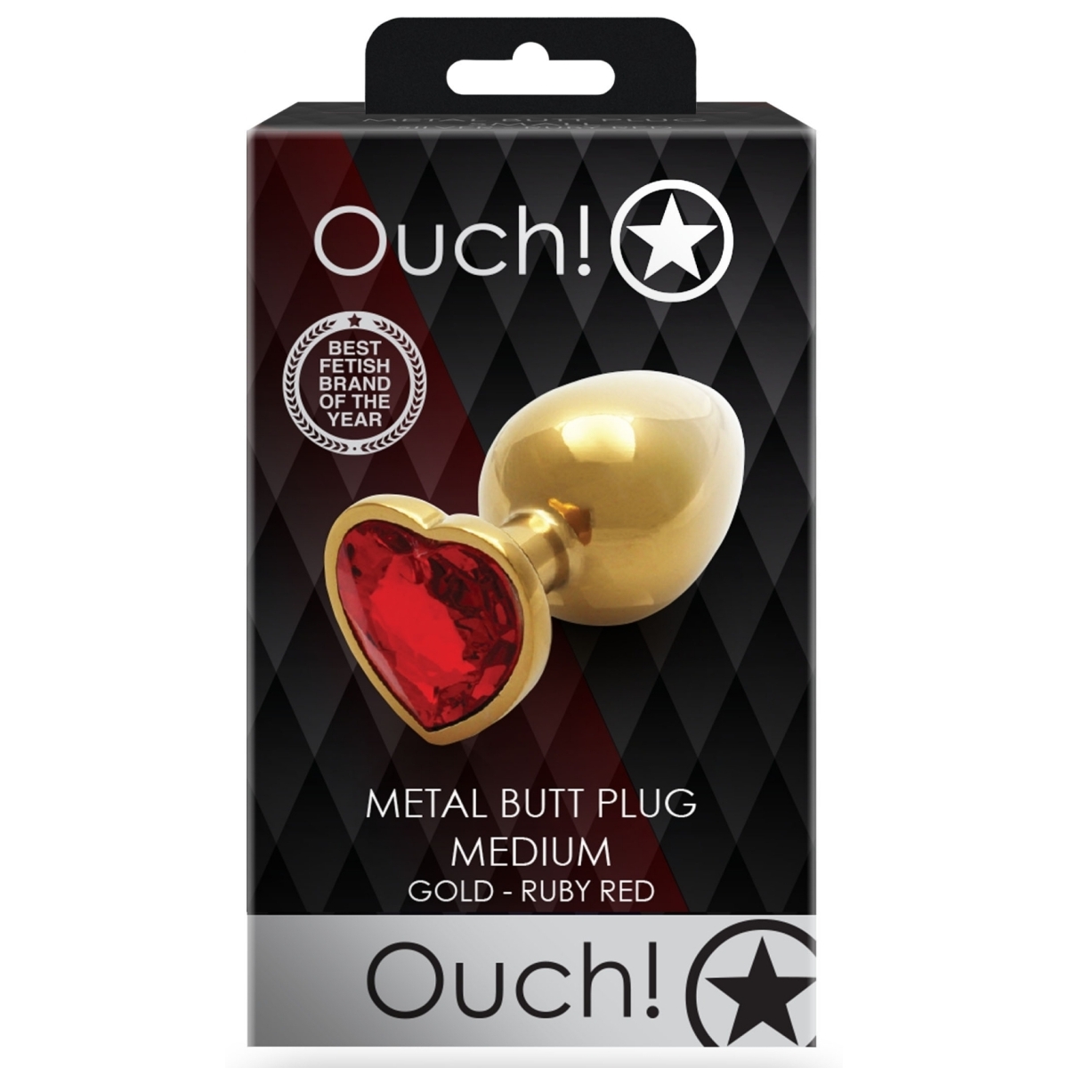 bijou anal heart gem m 7 x 33cm dore rouge 1