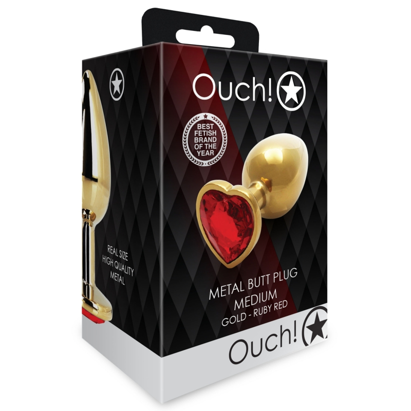 bijou anal heart gem m 7 x 33cm dore rouge 4