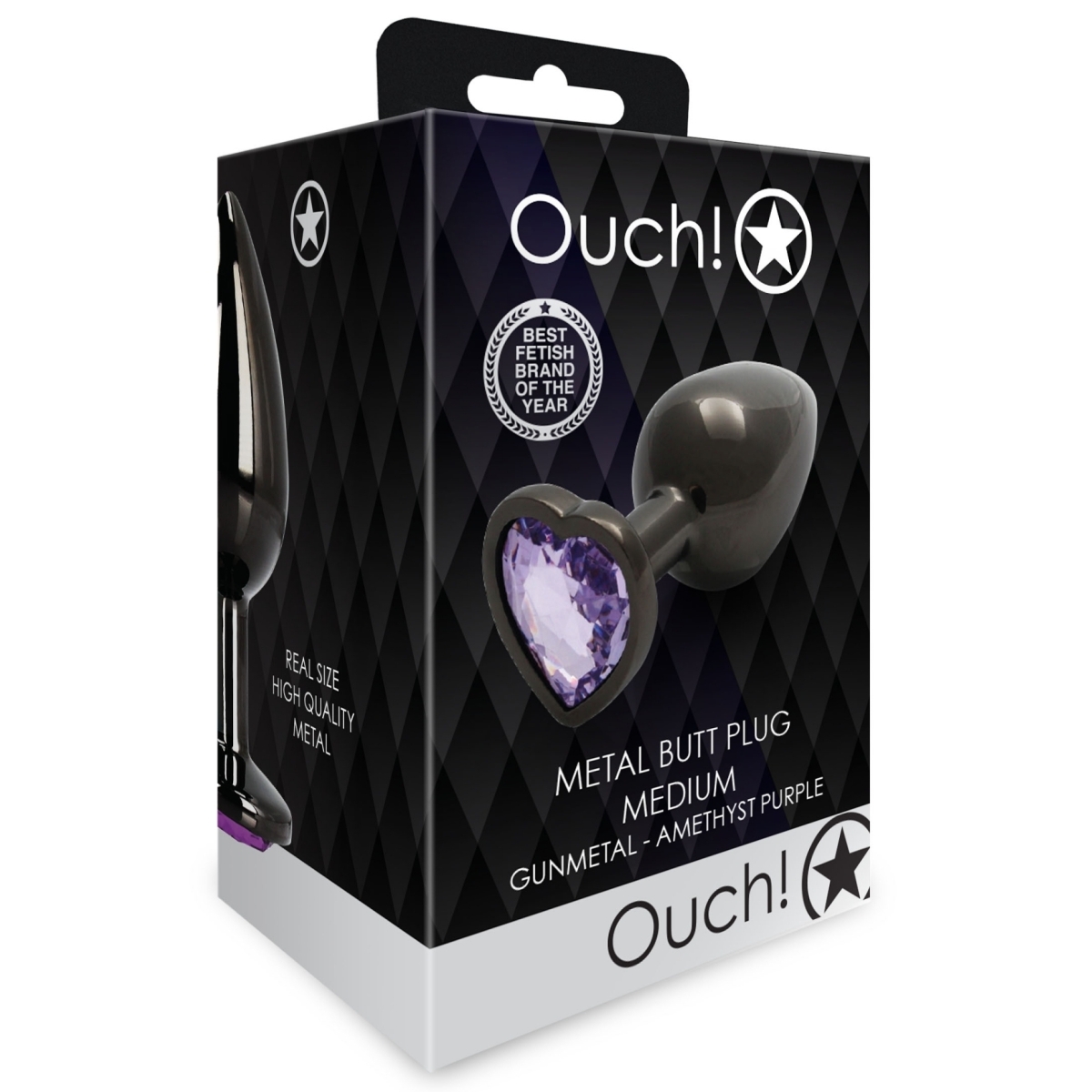 bijou anal heart gem m 7 x 33cm noir violet 1