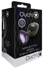 bijou anal heart gem m 7 x 33cm noir violet 1