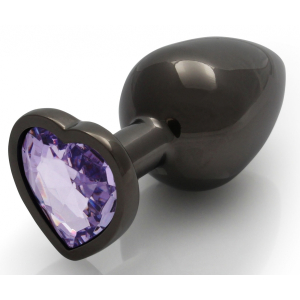 bijou anal heart gem m 7 x 33cm noir violet