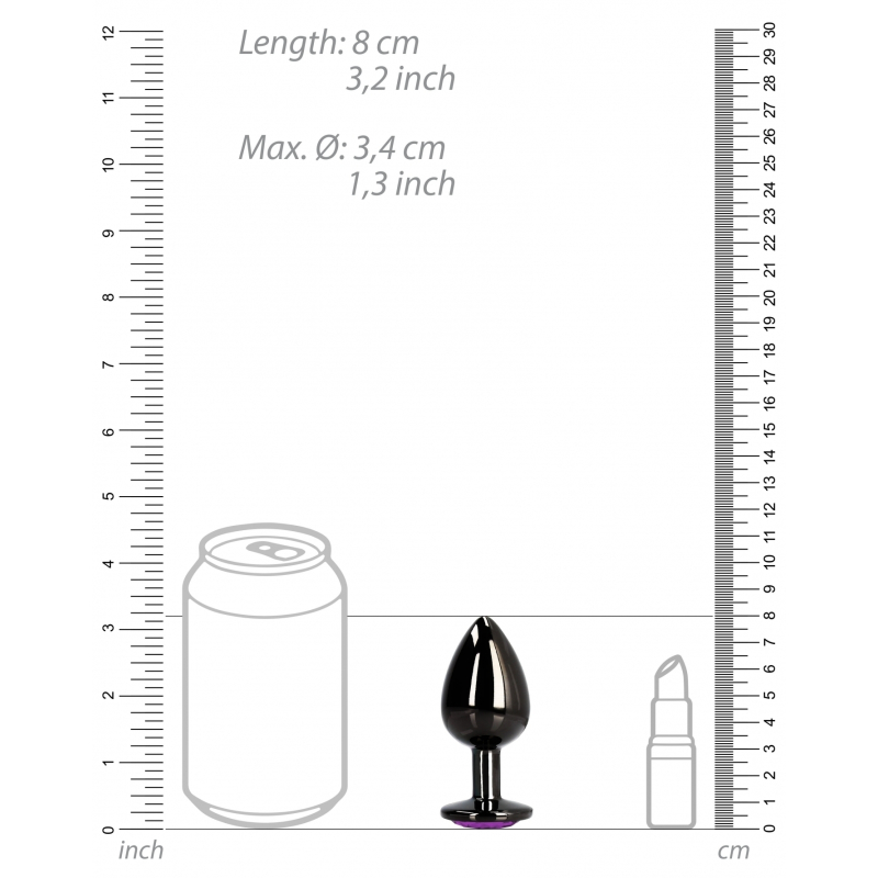 bijou anal heart gem m 7 x 33cm noir violet 4