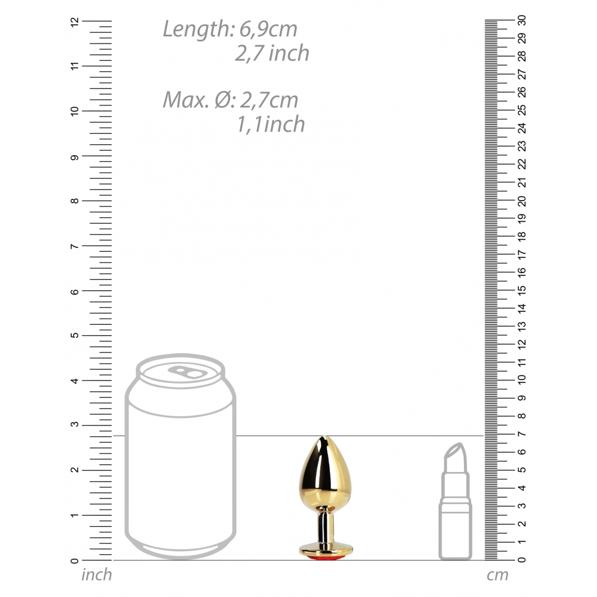 bijou anal heart gem s 6 x 26 cm dore rouge 5