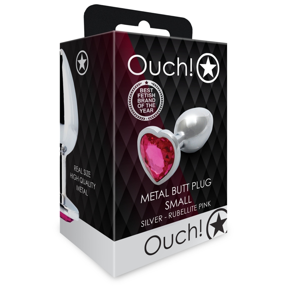 bijou anal heart gem s 6 x 26cm argente rose 1