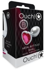 bijou anal heart gem s 6 x 26cm argente rose 1