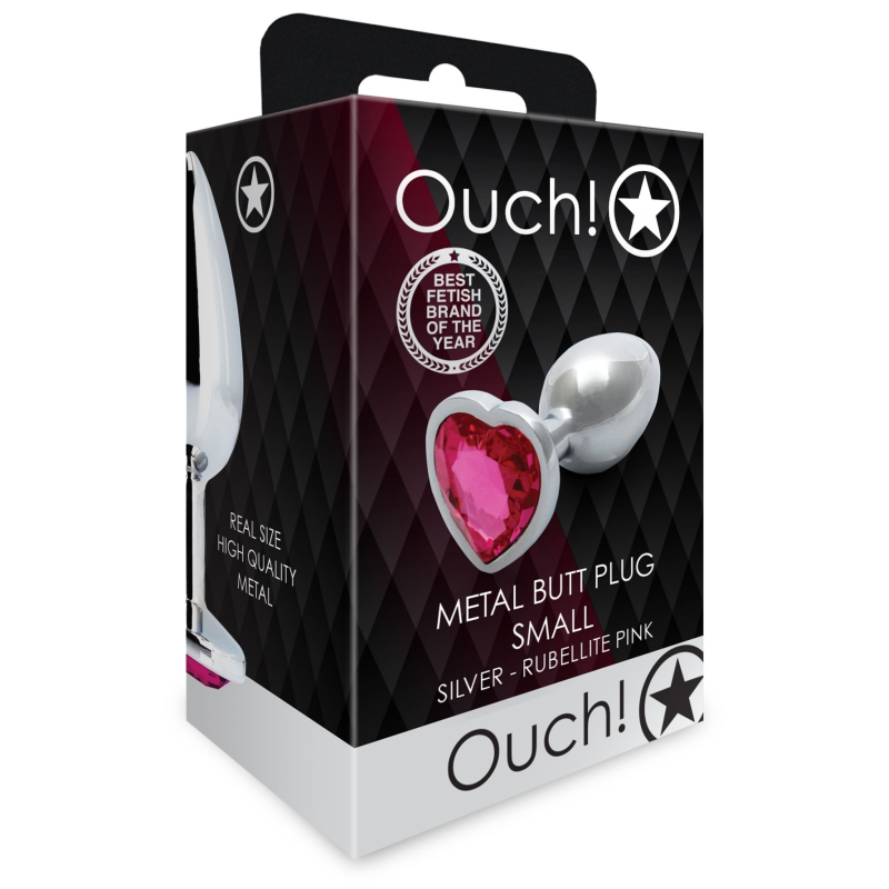 bijou anal heart gem s 6 x 26cm argente rose 1