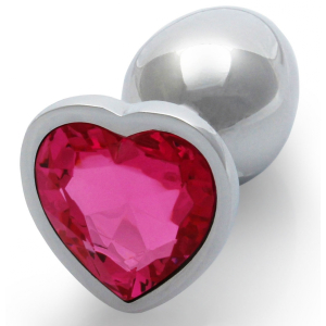 bijou anal heart gem s 6 x 26cm argente rose