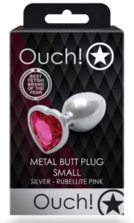 bijou anal heart gem s 6 x 26cm argente rose 5