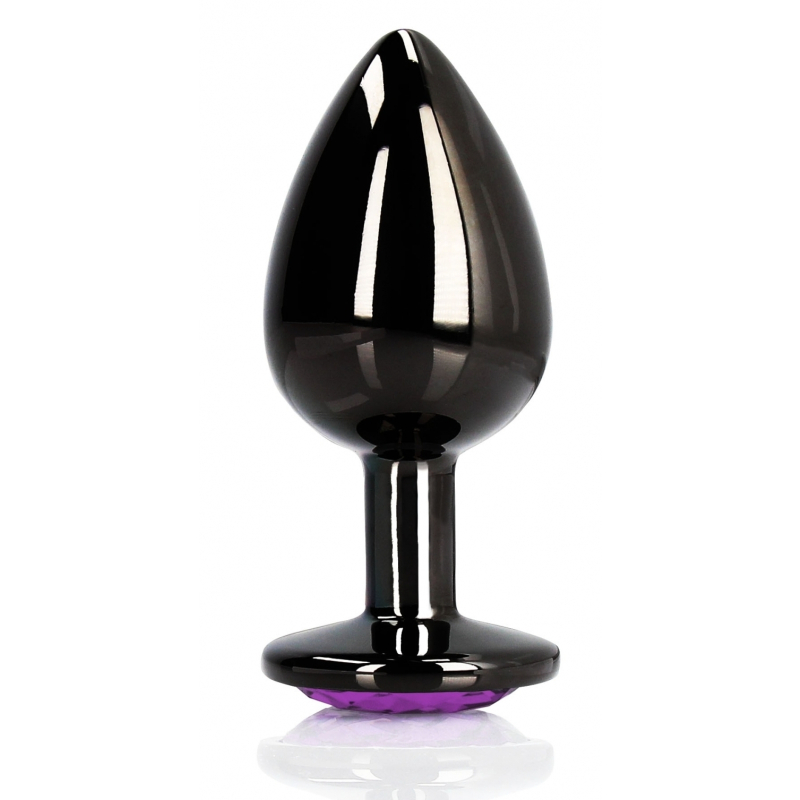 bijou anal heart gem s 6 x 26cm noir violet 1