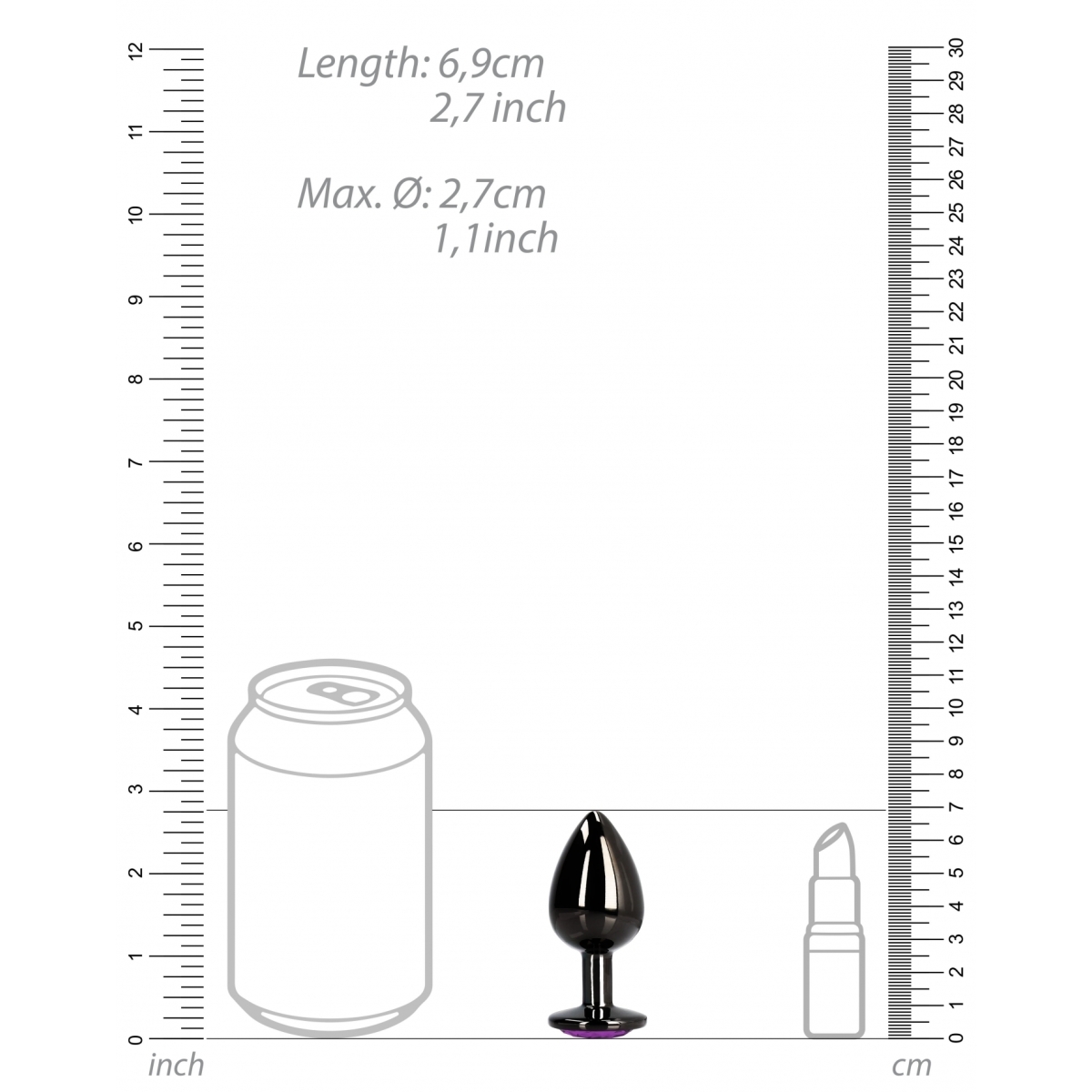 bijou anal heart gem s 6 x 26cm noir violet 4