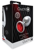 bijou anal round gem l 8 x 4cm argente rouge 1