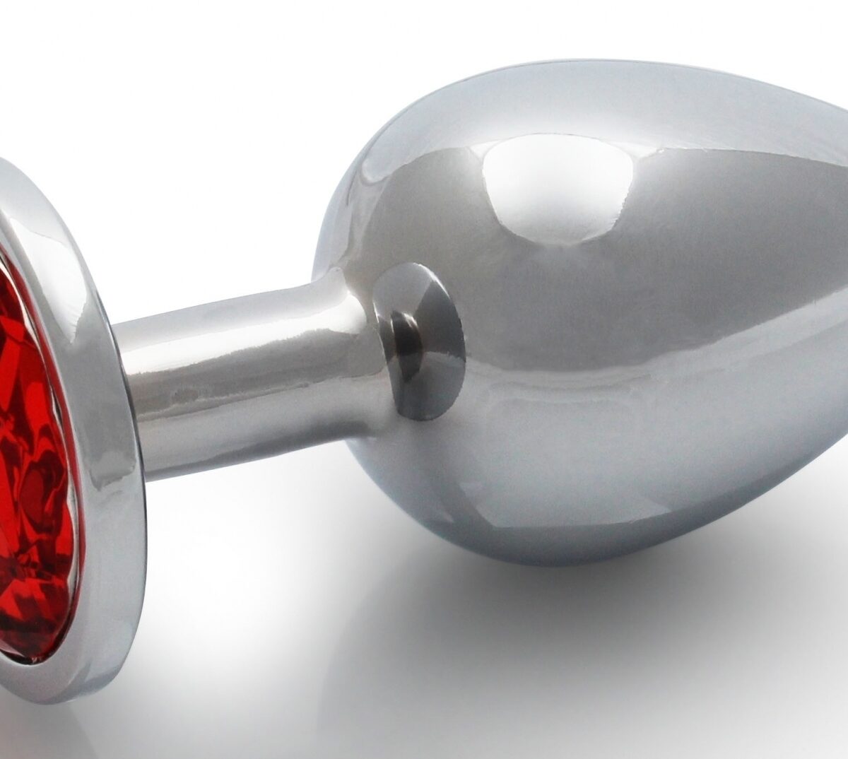 bijou anal round gem l 8 x 4cm argente rouge
