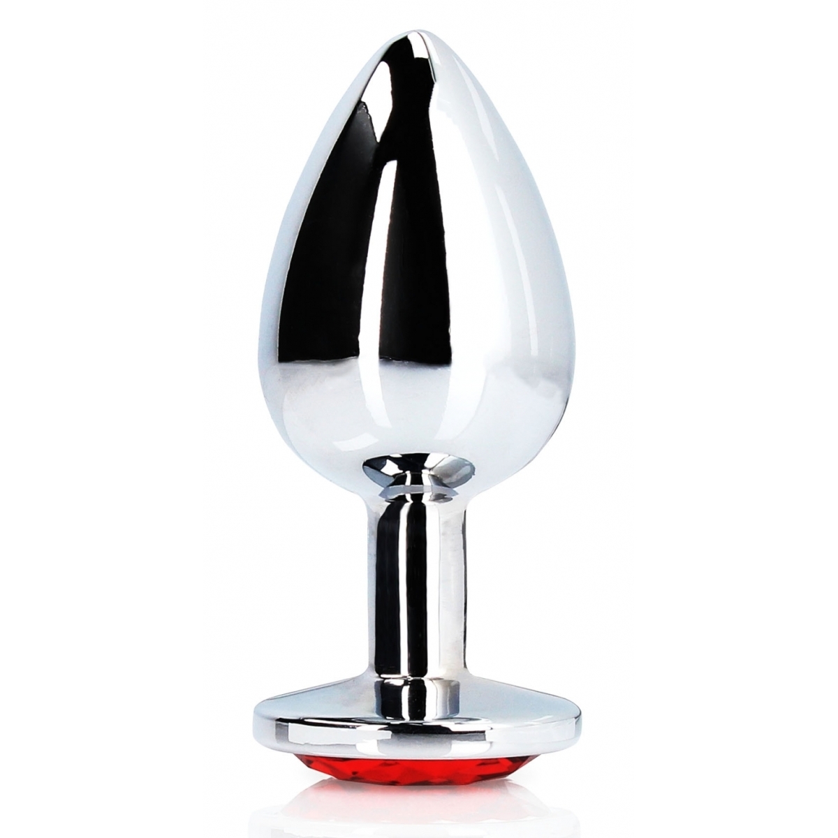 bijou anal round gem l 8 x 4cm argente rouge 3