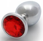 bijou anal round gem l 8 x 4cm argente rouge 4