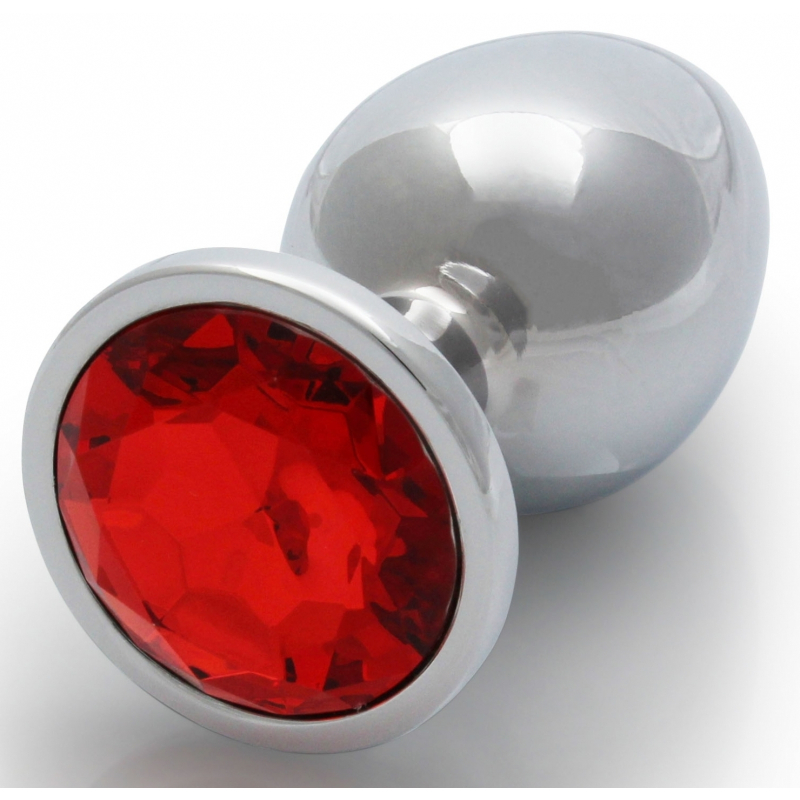 bijou anal round gem l 8 x 4cm argente rouge 4