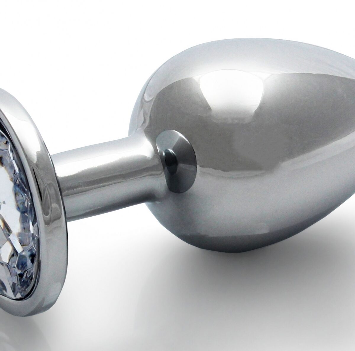 bijou anal round gem l 8 x 4cm argente transparent