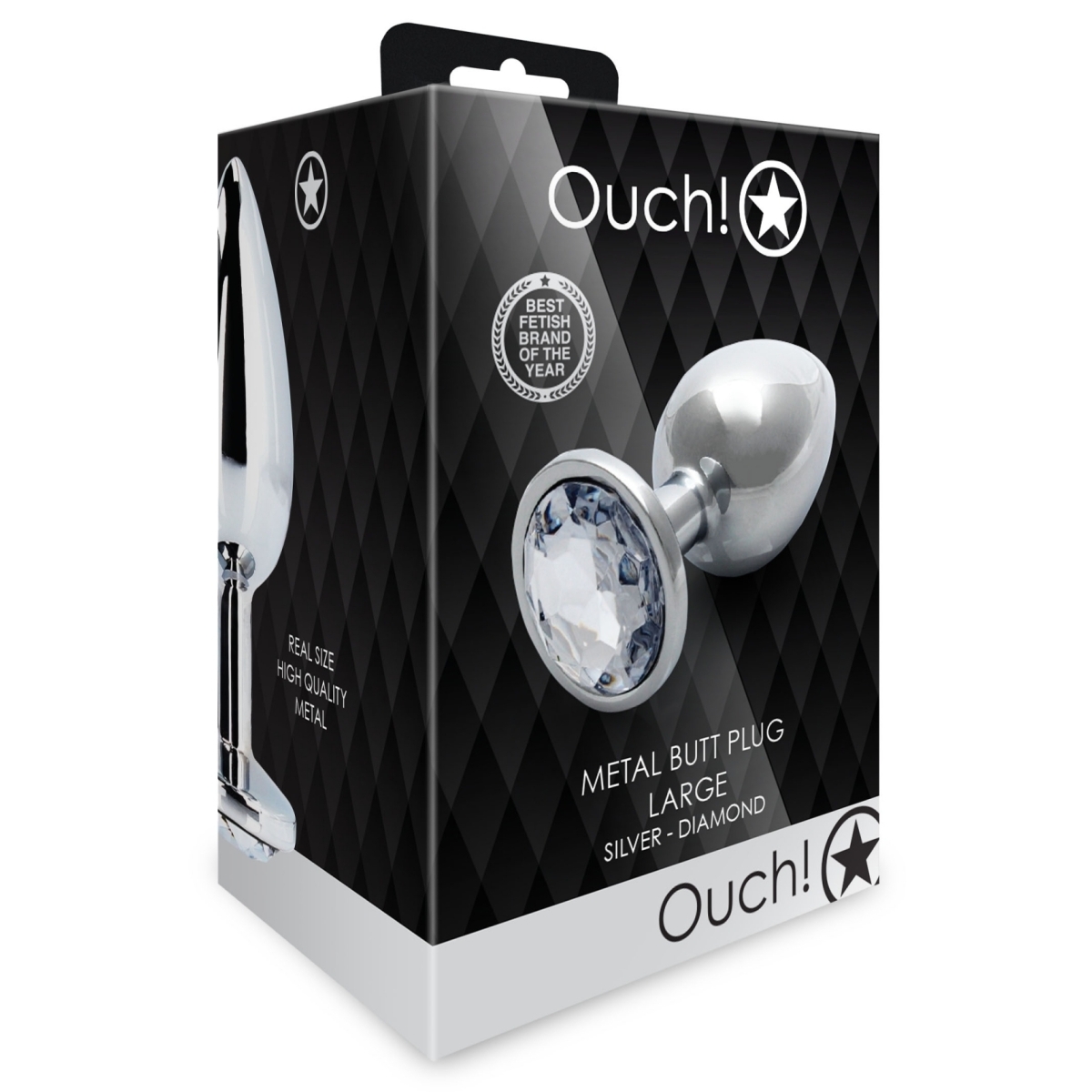 bijou anal round gem l 8 x 4cm argente transparent 1 1