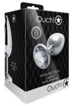 bijou anal round gem l 8 x 4cm argente transparent 1 1
