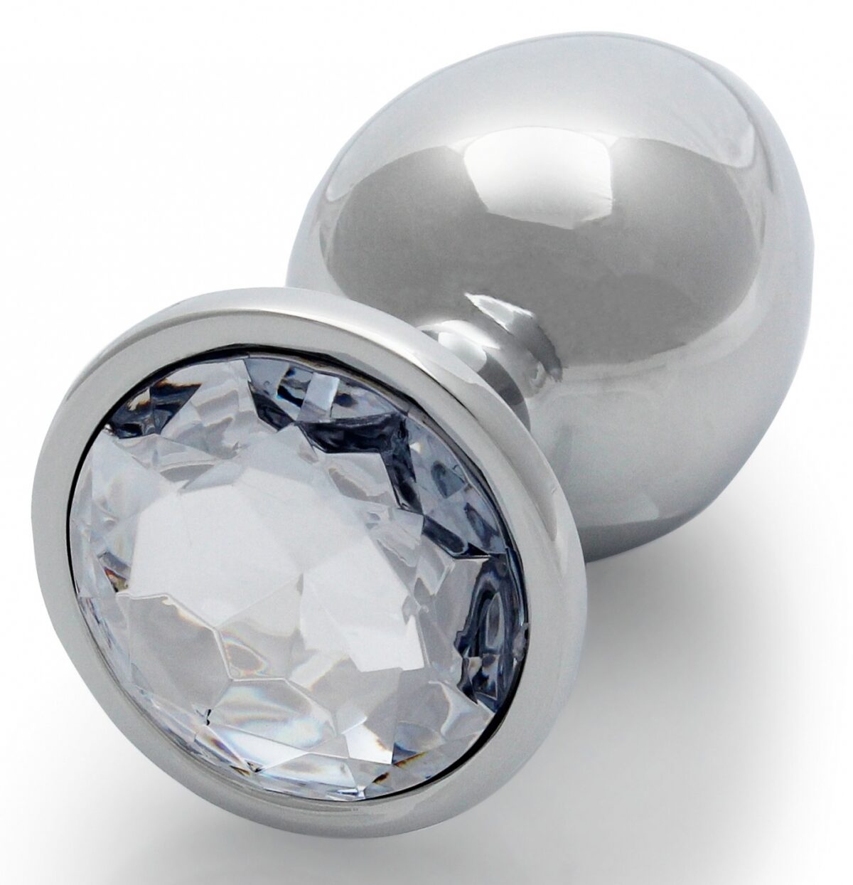 bijou anal round gem l 8 x 4cm argente transparent 1 2