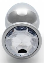 bijou anal round gem l 8 x 4cm argente transparent 1 3
