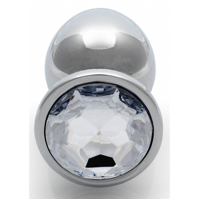 bijou anal round gem l 8 x 4cm argente transparent 1 3