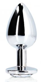 bijou anal round gem l 8 x 4cm argente transparent 1 4
