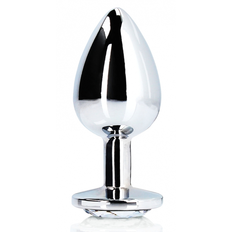 bijou anal round gem l 8 x 4cm argente transparent 1 4